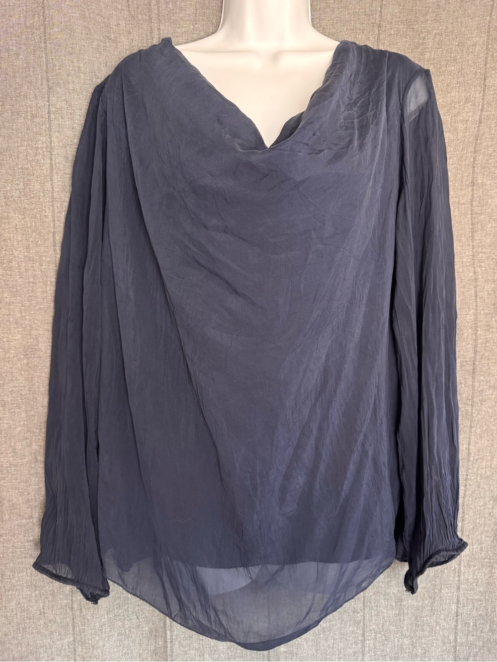 CARLA CONTI Blue Lace Lined Blouse Silk / Viscose Cute Made In Italy Size 2X